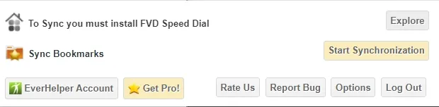 Eversync extension popup with manual sync and download buttons