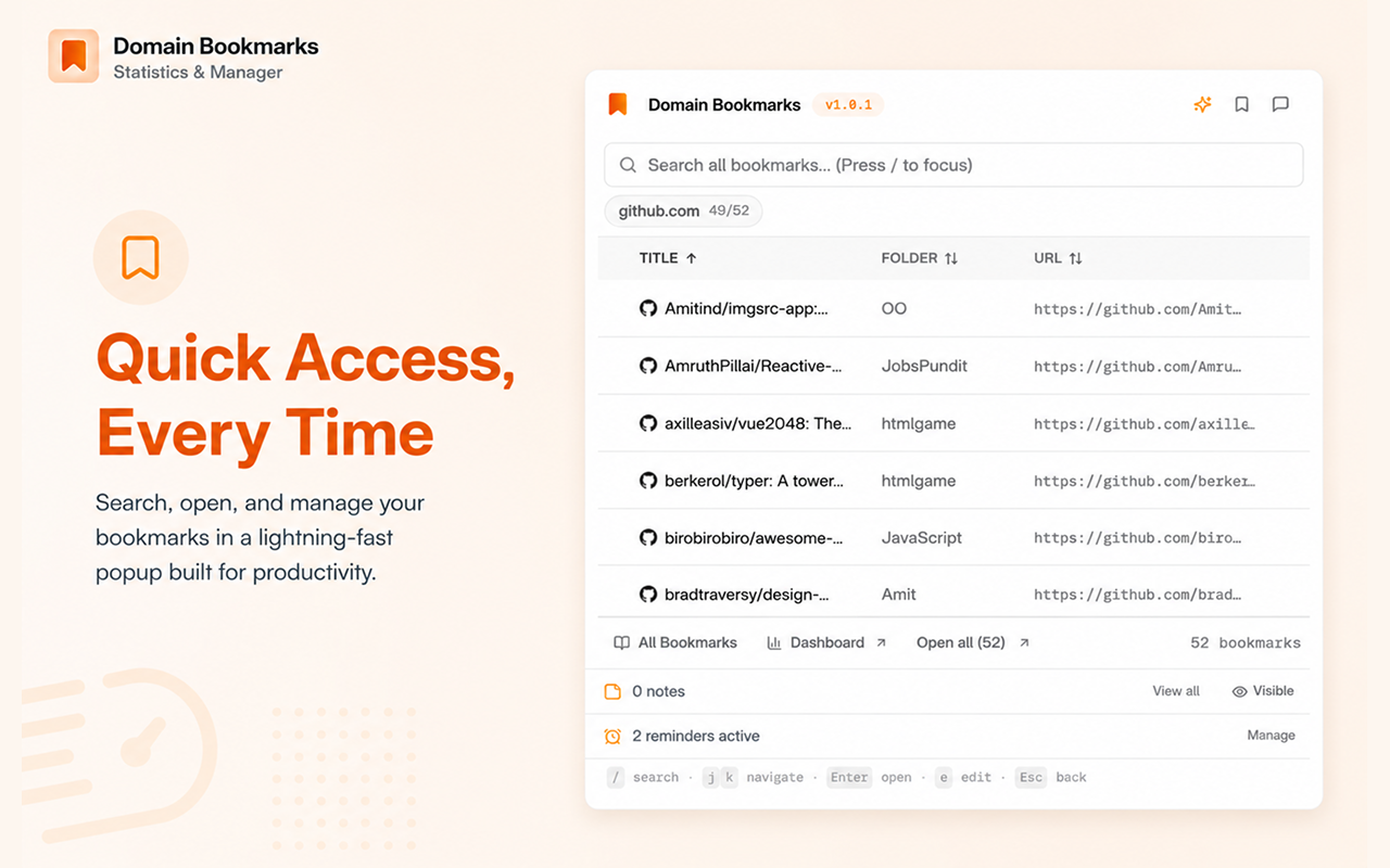Domain Bookmarks screenshot 1