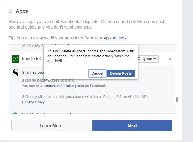 facebook quick privacy checkup apps screen facebook quick privacy checkup apps screen