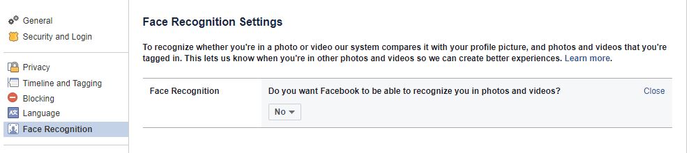 facebook settings face recognition screen facebook settings face recognition screen