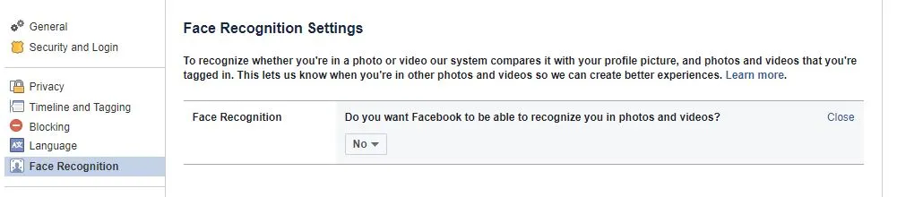 facebook settings face recognition screen facebook settings face recognition screen