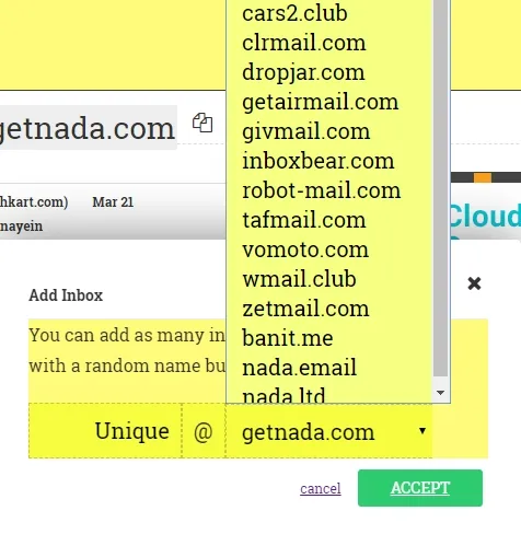 get nada unique mail address