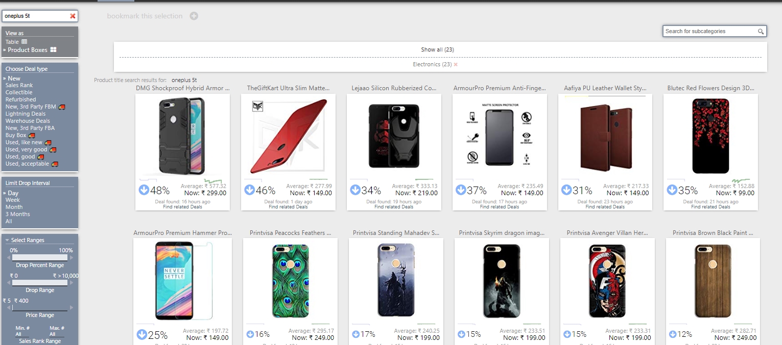 Keepa deal search