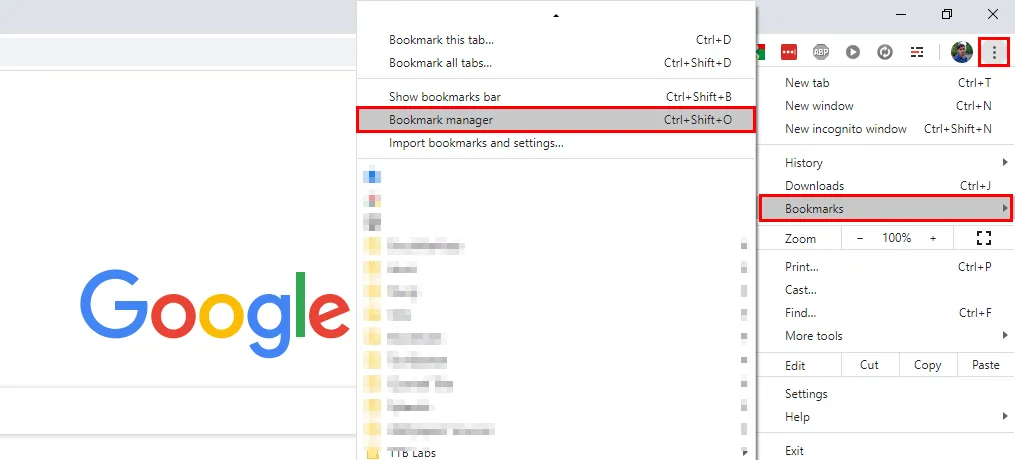 open bookmark manager