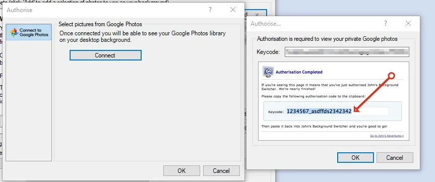 paste the access code