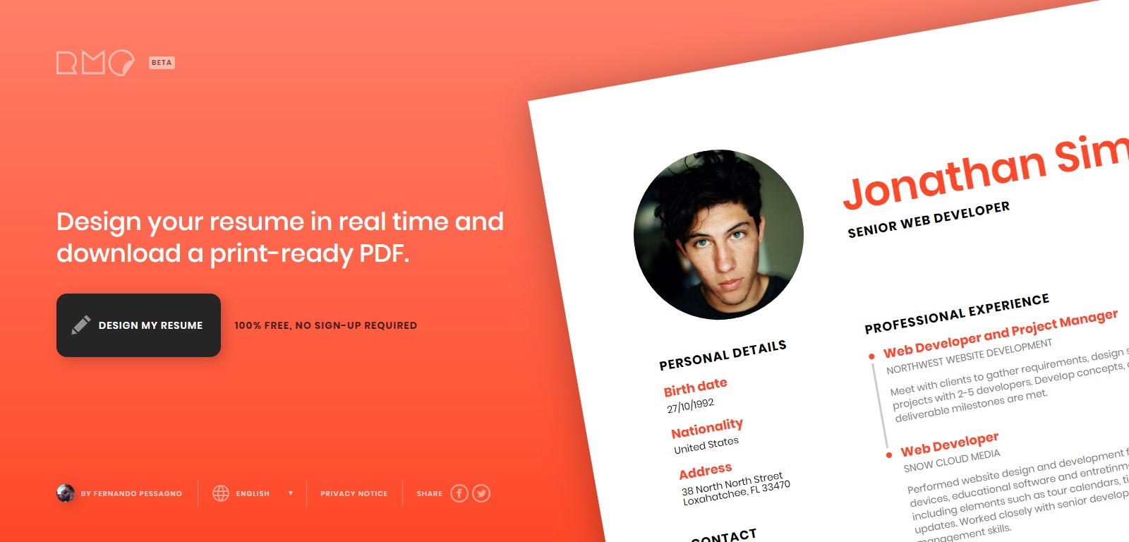 Resume Maker Online editor