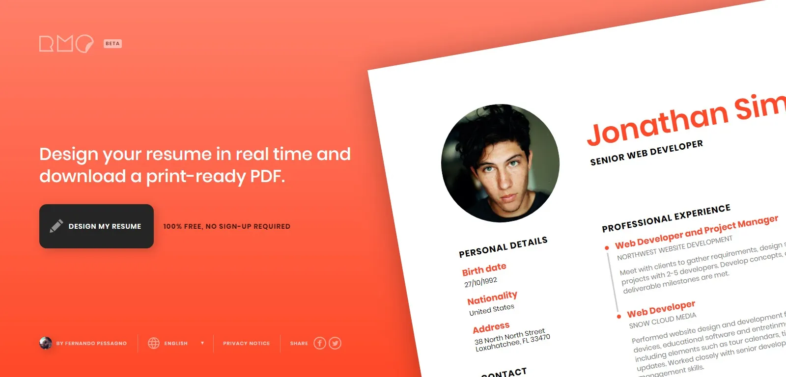 Resume Maker Online editor