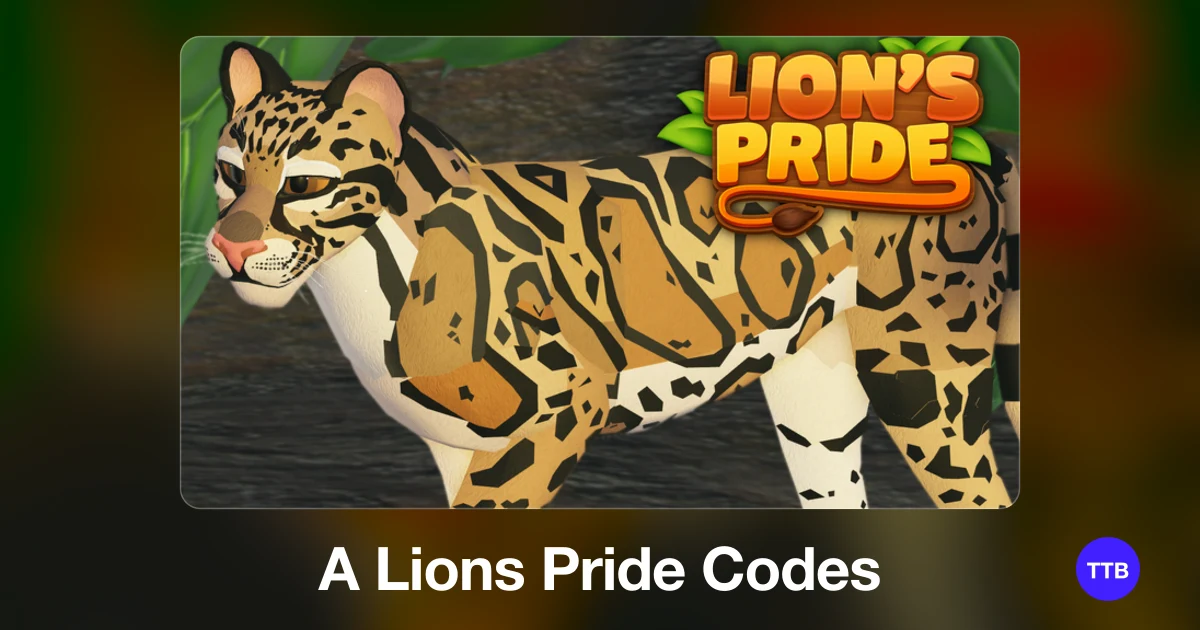 A Lions Pride codes cover: the official Roblox game image with the game name