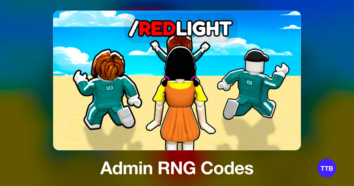 Admin RNG codes cover: the official Roblox game image with the game name