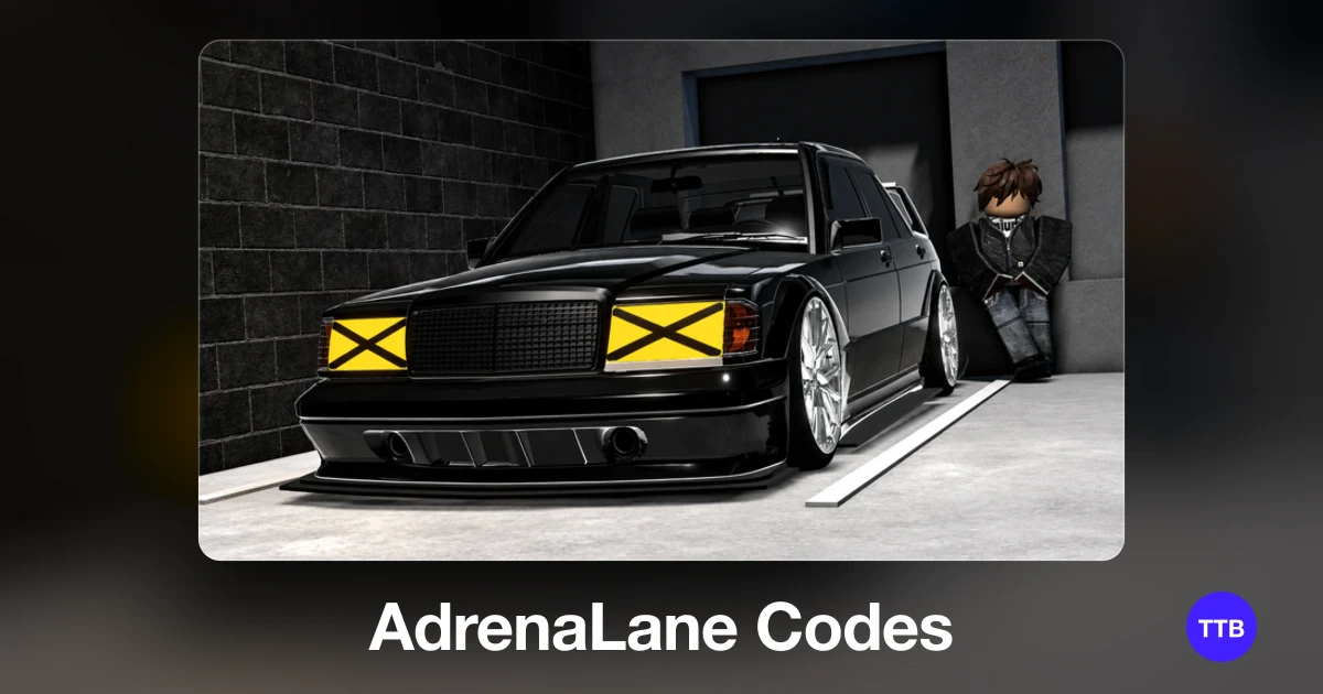 AdrenaLane codes cover: the official Roblox game image with the game name