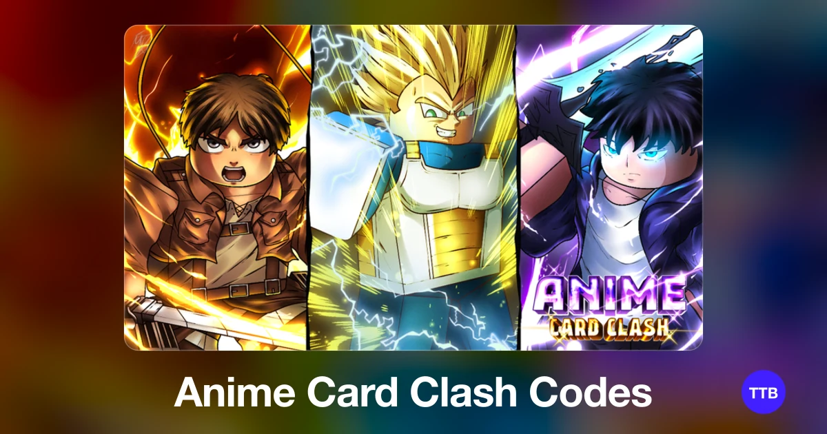 Anime Card Clash codes cover: the official Roblox game image with the game name