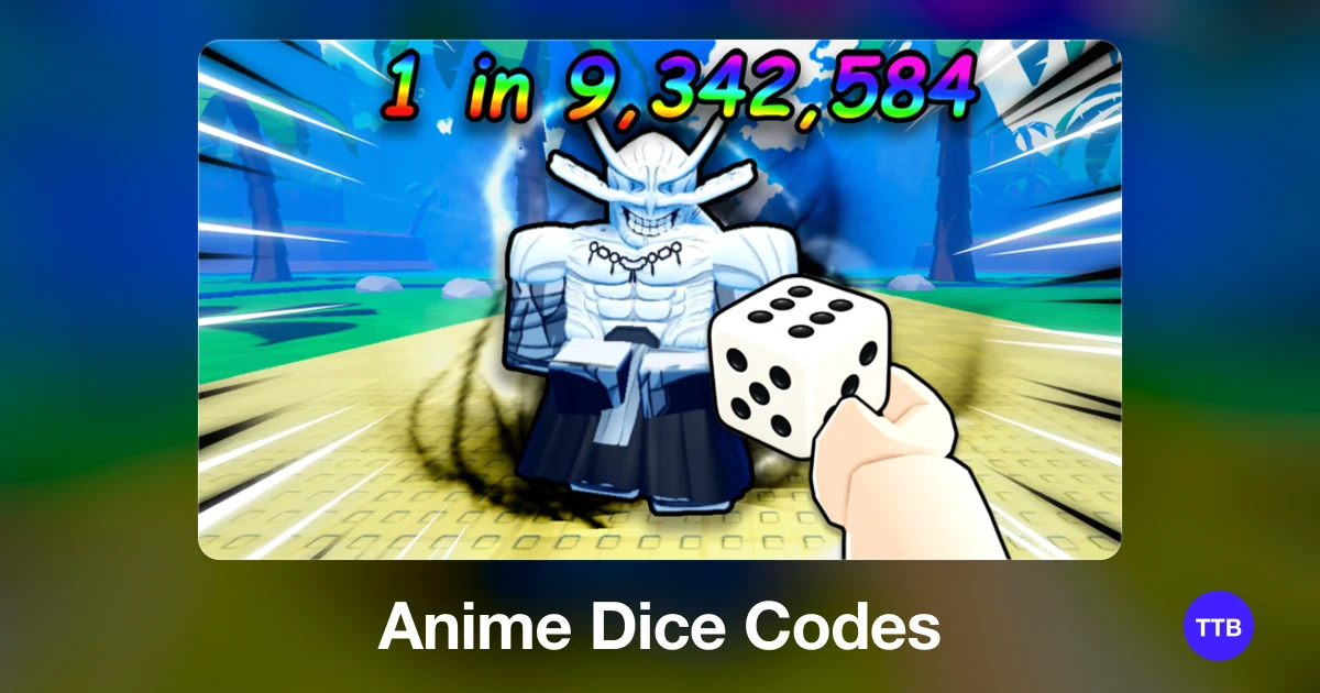 Anime Dice codes cover: the official Roblox game image with the game name