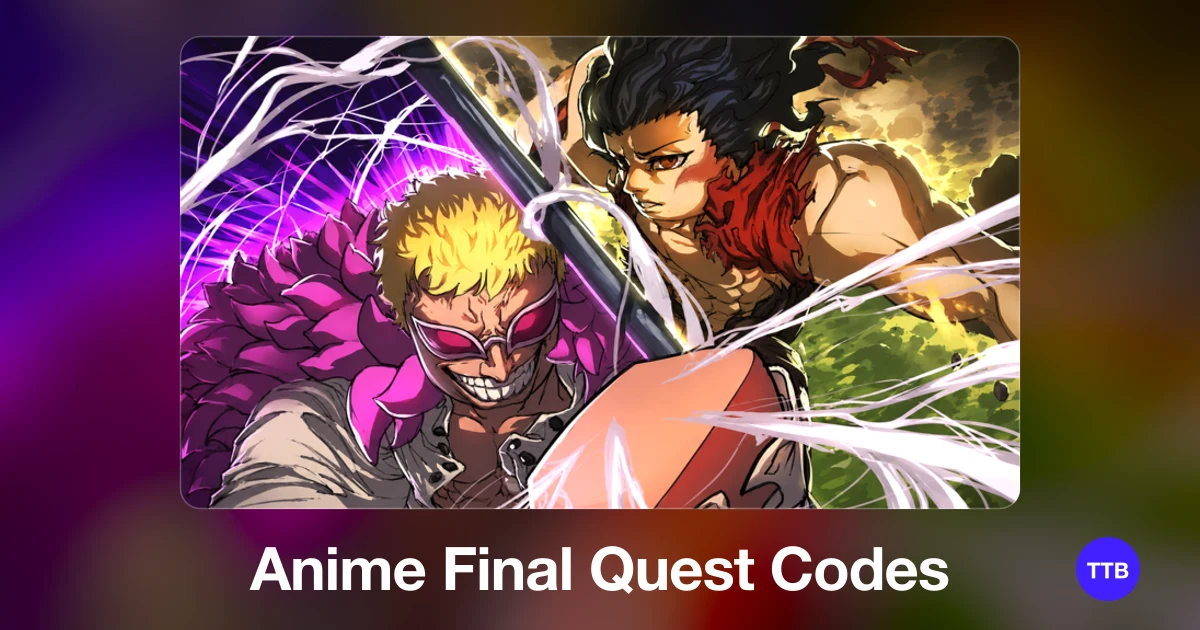 Anime Final Quest codes cover: the official Roblox game image with the game name