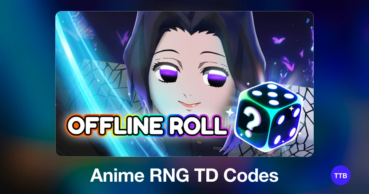 Anime RNG TD codes cover: the official Roblox game image with the game name