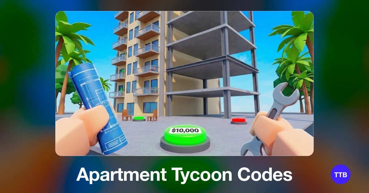 Apartment Tycoon codes cover: the official Roblox game image with the game name
