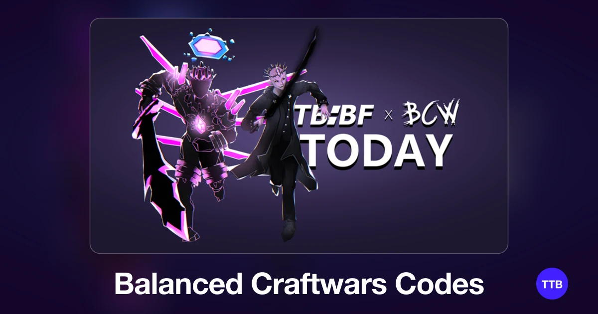 Balanced Craftwars codes cover: the official Roblox game image with the game name