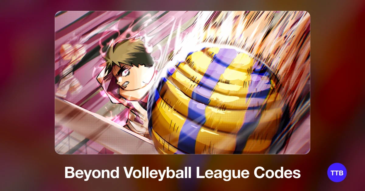 Beyond Volleyball League codes cover: the official Roblox game image with the game name