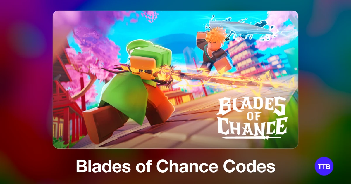 Blades of Chance codes cover: the official Roblox game image with the game name