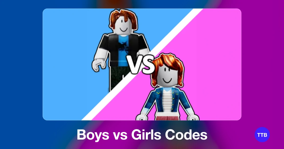 Boys vs Girls codes cover: the official Roblox game image with the game name
