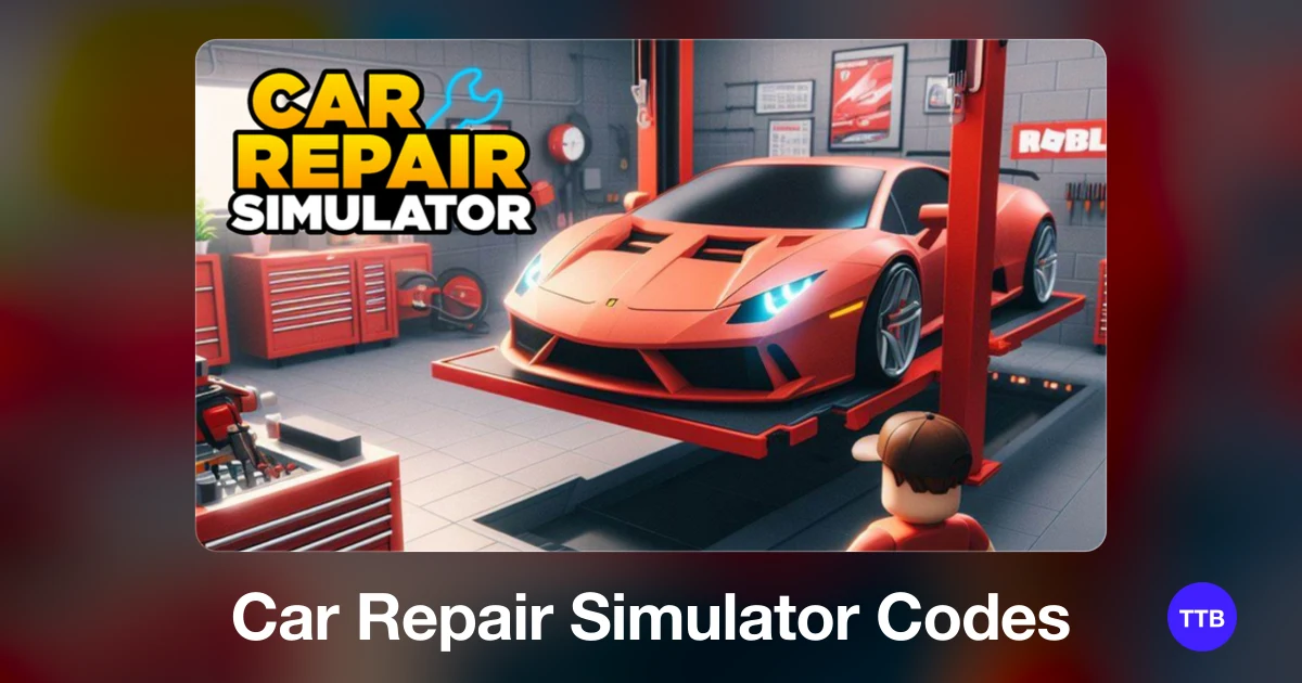 Car Repair Simulator codes cover: the official Roblox game image with the game name