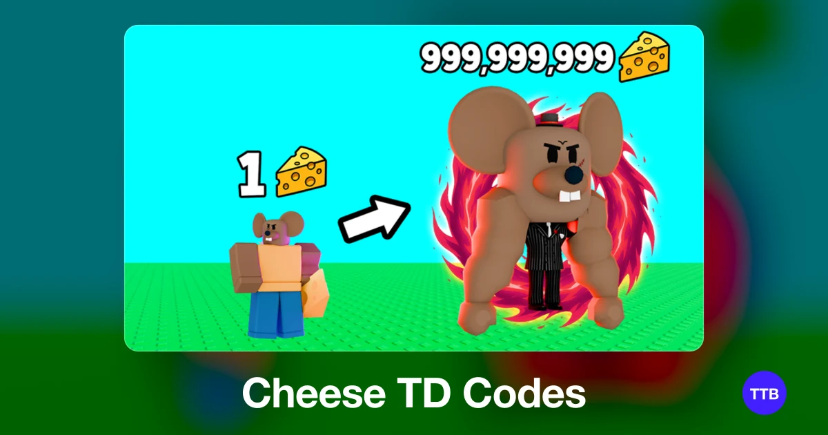 Cheese TD codes cover: the official Roblox game image with the game name