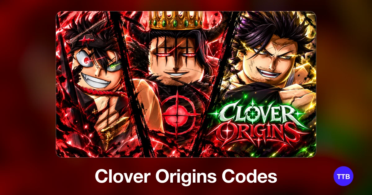 Clover Origins codes cover: the official Roblox game image with the game name