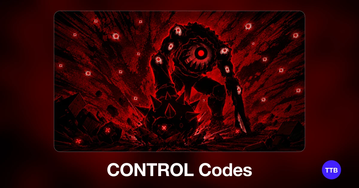 CONTROL codes cover: the official Roblox game image with the game name