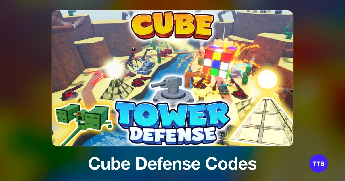Cube Defense codes cover: the official Roblox game image with the game name