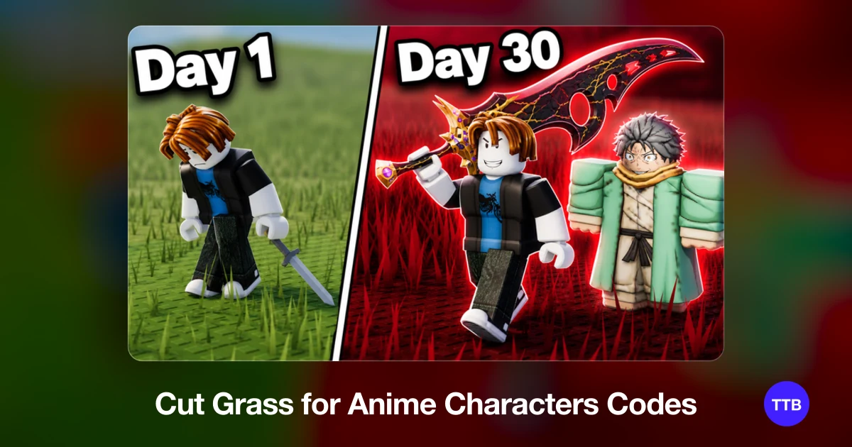 Cut Grass for Anime Characters codes cover: the official Roblox game image with the game name