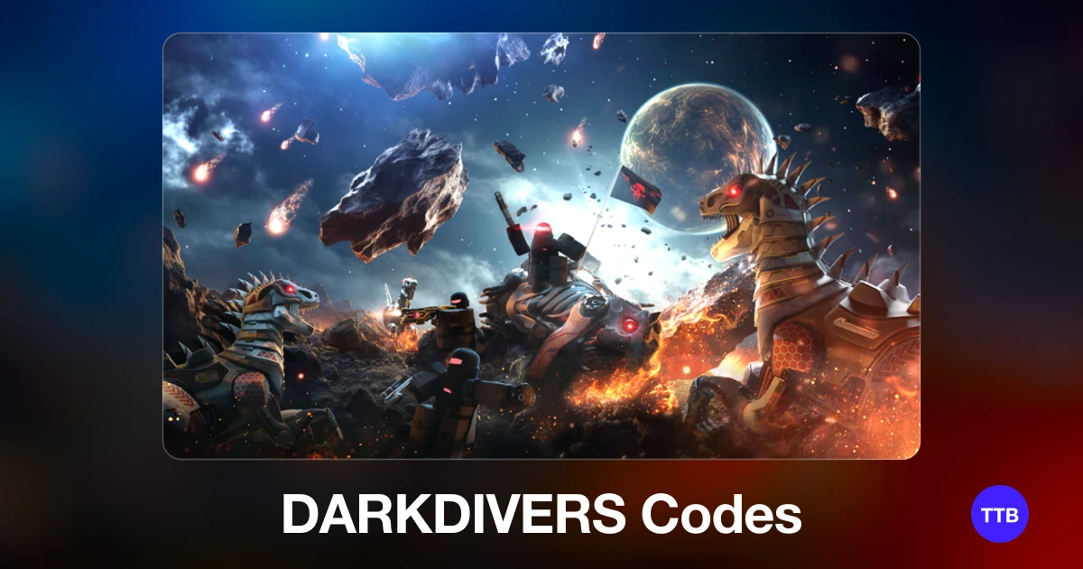 DARKDIVERS codes cover: the official Roblox game image with the game name