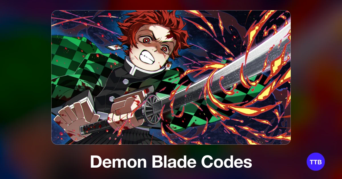 Demon Blade codes cover: the official Roblox game image with the game name