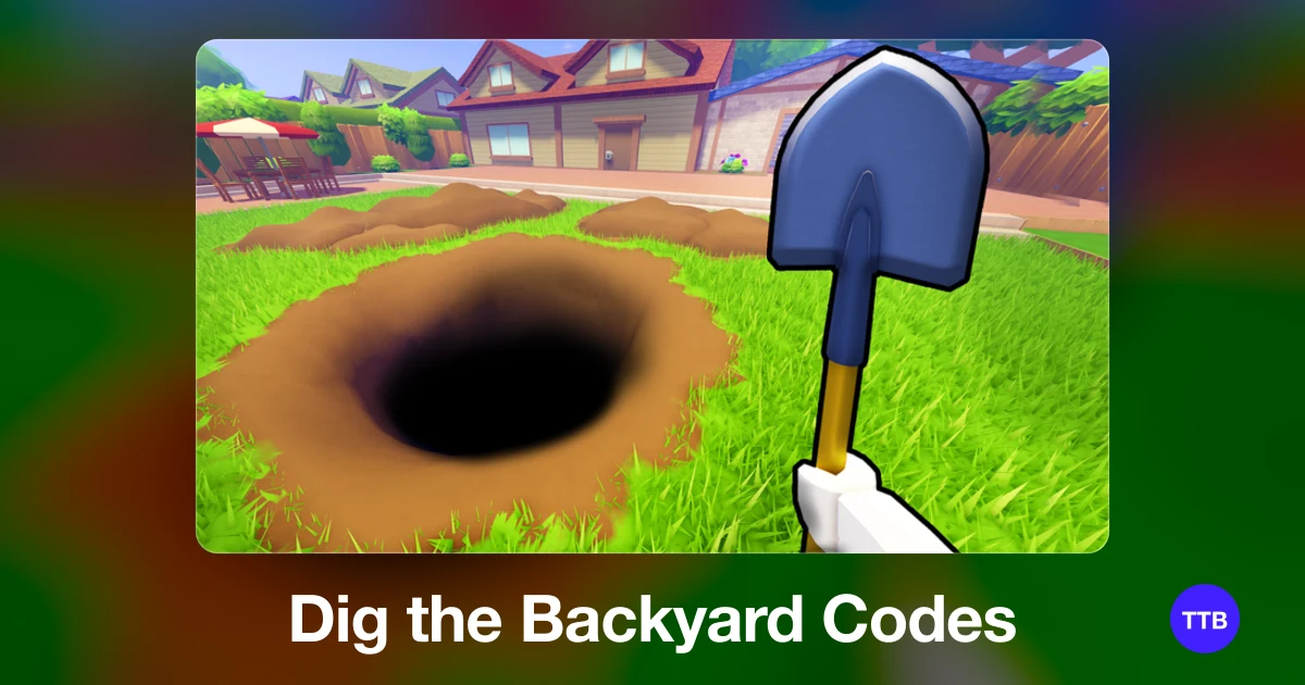 Dig the Backyard codes cover: the official Roblox game image with the game name