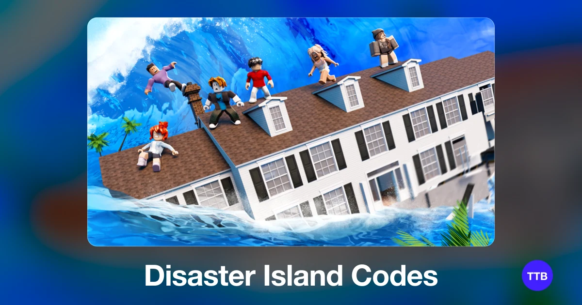Disaster Island codes cover: the official Roblox game image with the game name