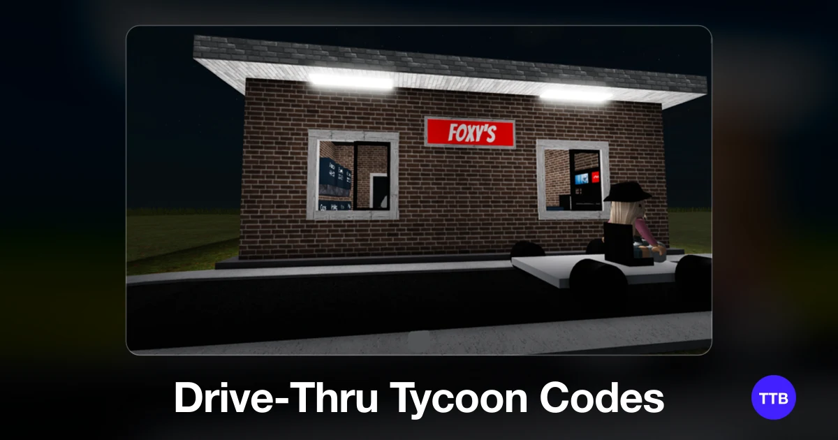 Drive-Thru Tycoon codes cover: the official Roblox game image with the game name