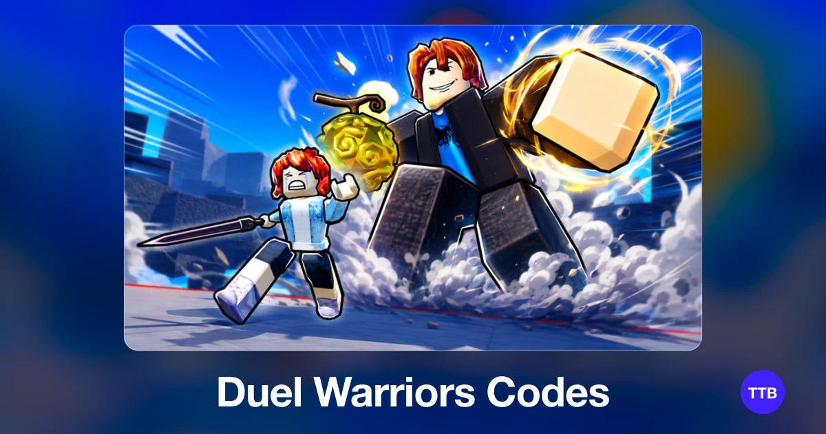Duel Warriors codes cover: the official Roblox game image with the game name