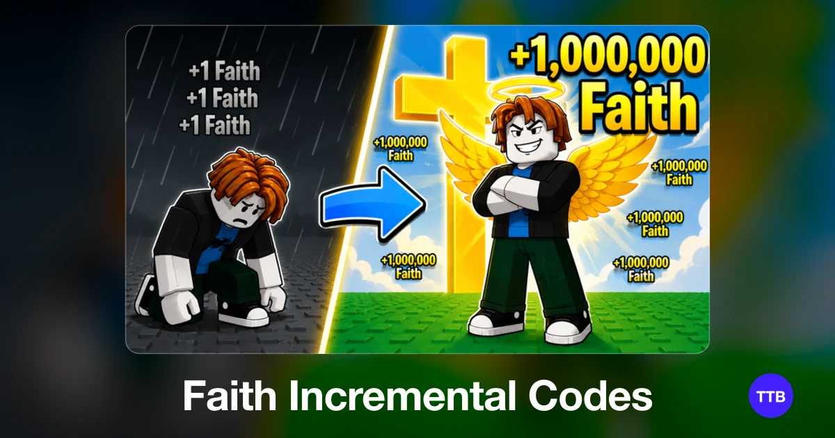Faith Incremental codes cover: the official Roblox game image with the game name