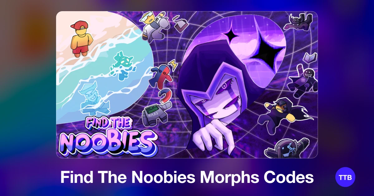 Find The Noobies Morphs codes cover: the official Roblox game image with the game name