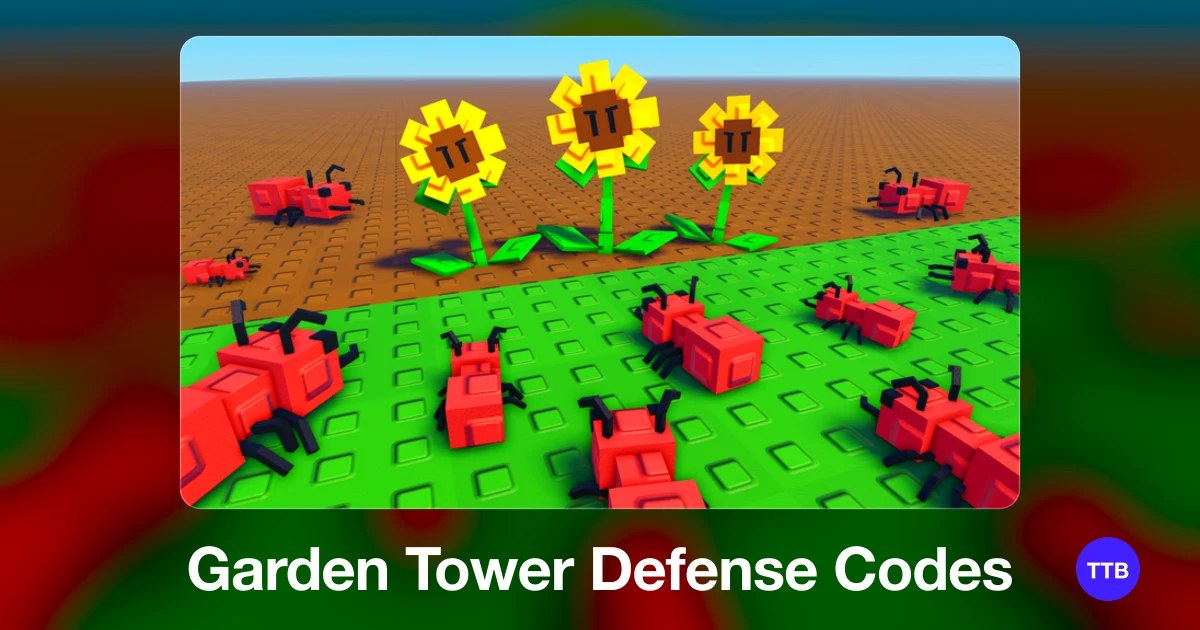 Garden Tower Defense codes cover: the official Roblox game image with the game name