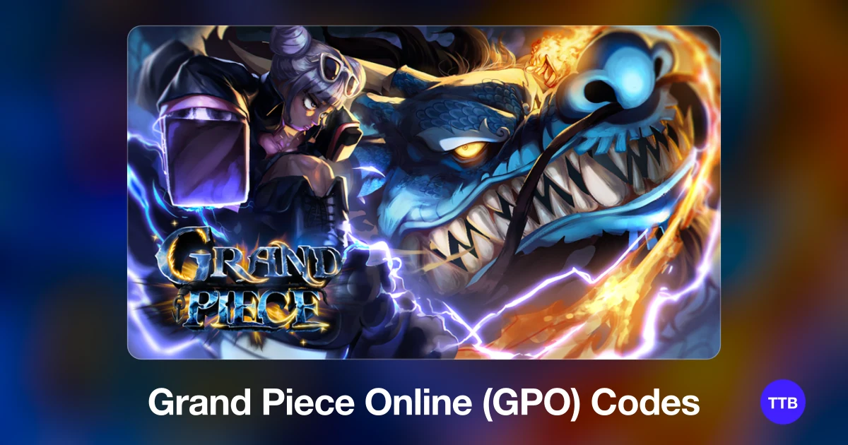 Grand Piece Online (GPO) codes cover: the official Roblox game image with the game name