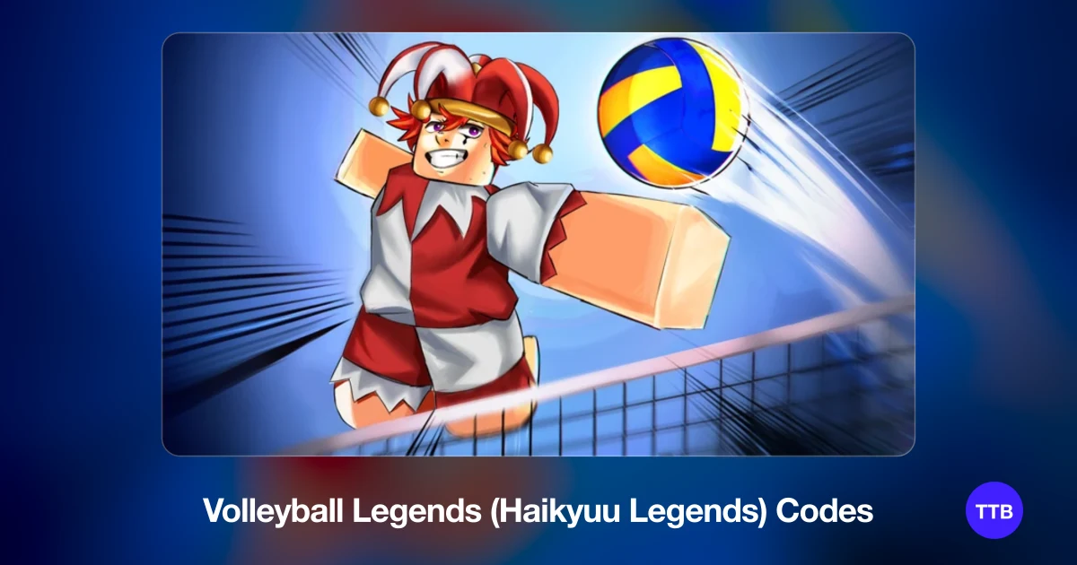 Volleyball Legends (Haikyuu Legends) codes cover: the official Roblox game image with the game name