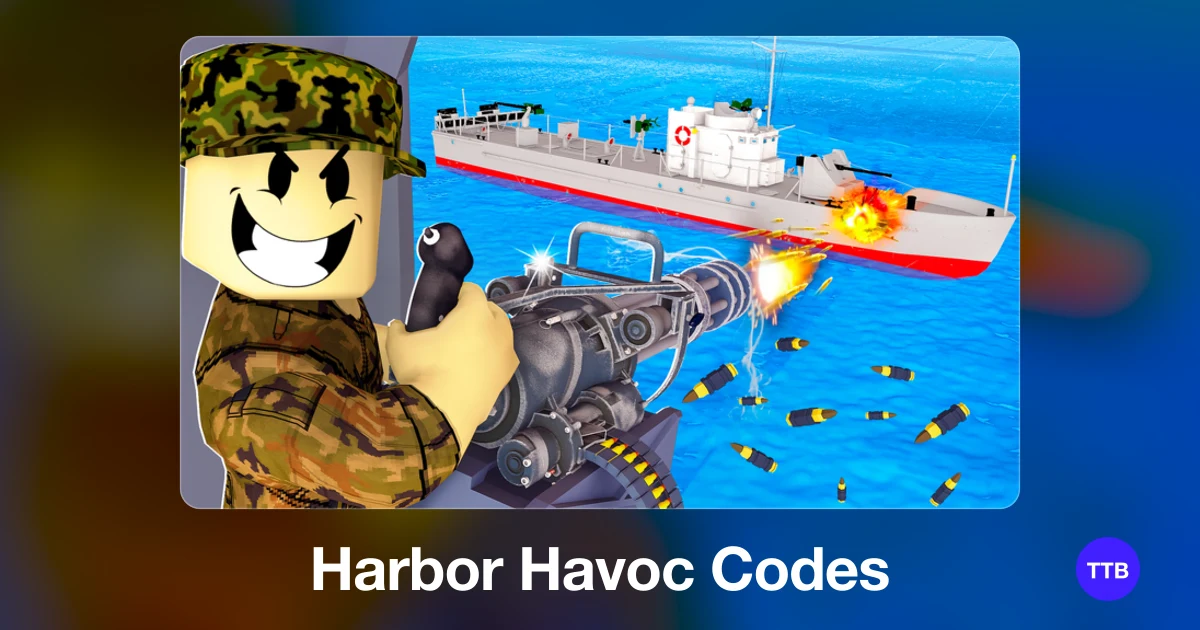 Harbor Havoc codes cover: the official Roblox game image with the game name