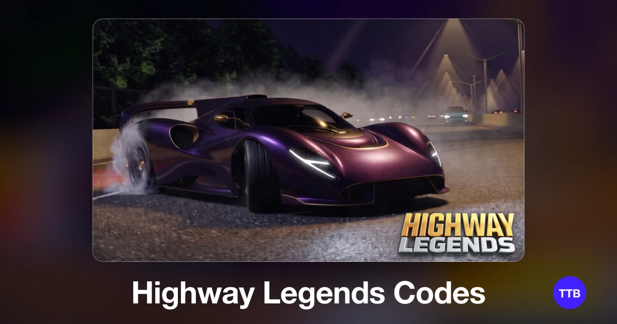 Highway Legends codes cover: the official Roblox game image with the game name