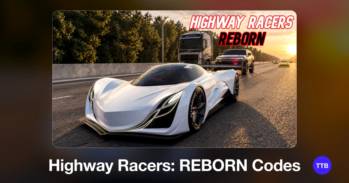 Highway Racers: REBORN codes cover: the official Roblox game image with the game name