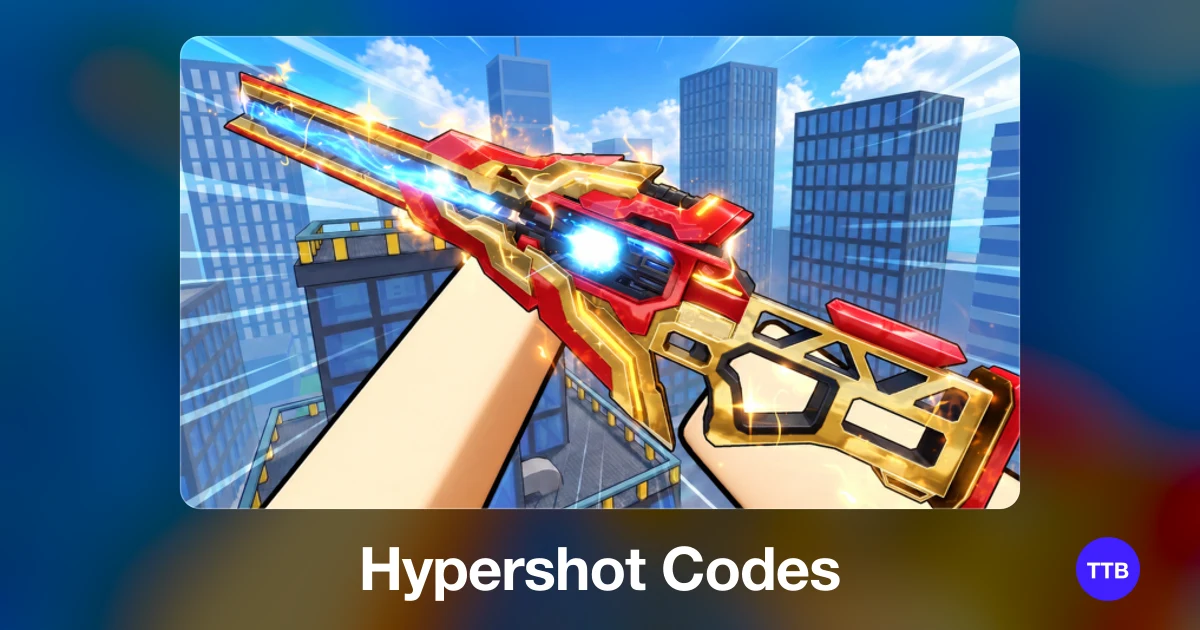 Hypershot codes cover: the official Roblox game image with the game name