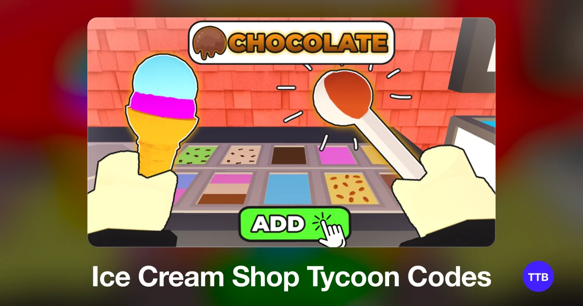 Ice Cream Shop Tycoon codes cover: the official Roblox game image with the game name