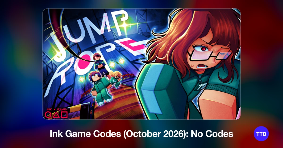 Ink Game Codes (October 2026): No codes cover: the official Roblox game image with the game name