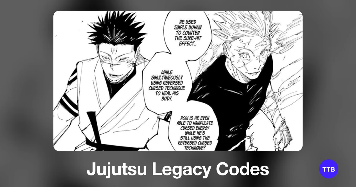 Jujutsu Legacy codes cover: the official Roblox game image with the game name