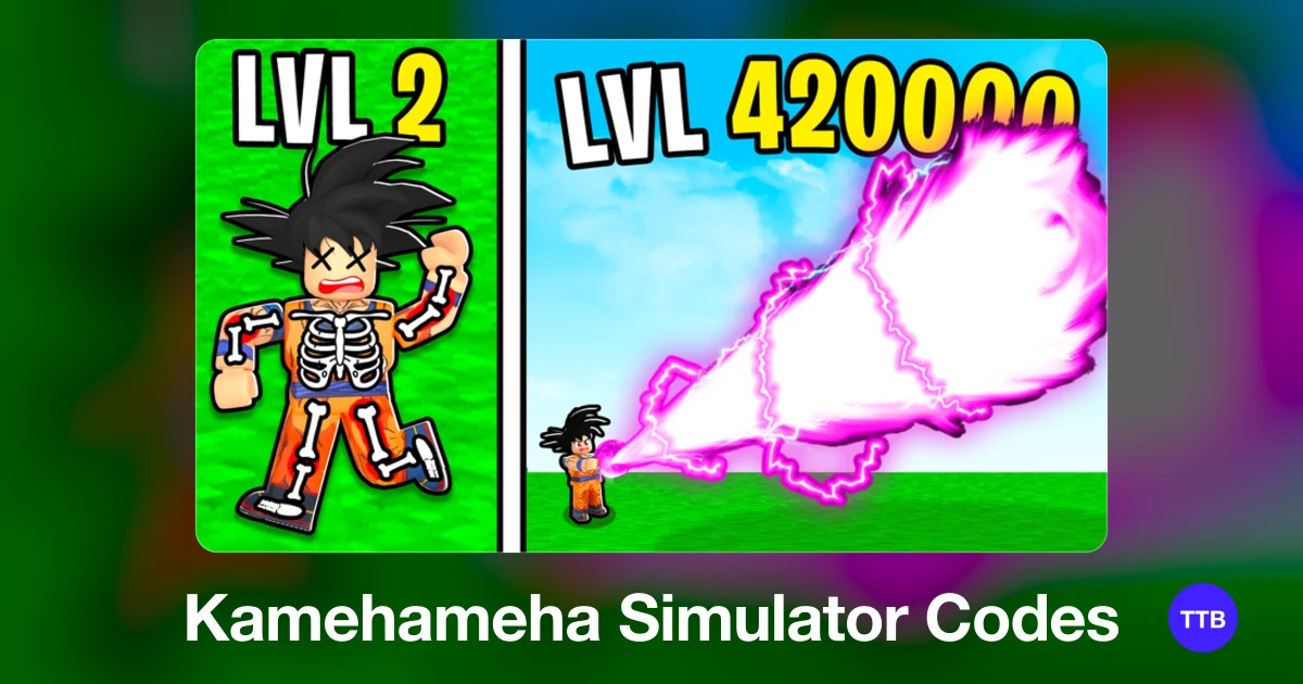 Kamehameha Simulator codes cover: the official Roblox game image with the game name