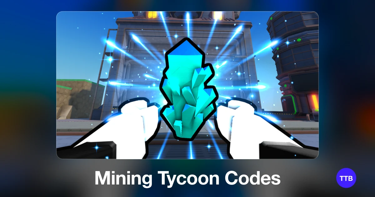 Mining Tycoon codes cover: the official Roblox game image with the game name