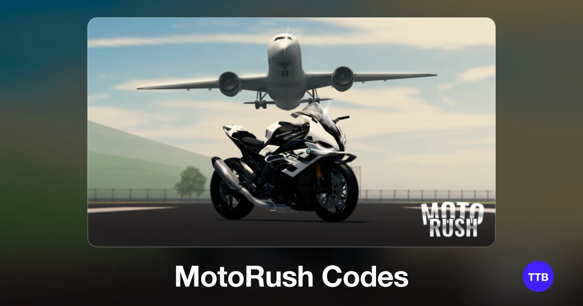 MotoRush codes cover: the official Roblox game image with the game name